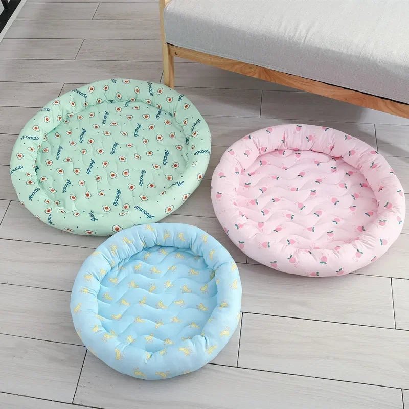 Ice Silk Dog Bed Pad Summer Ice Pad Cool Cold Moisture-Proof Cooler Sofa Mats Portable