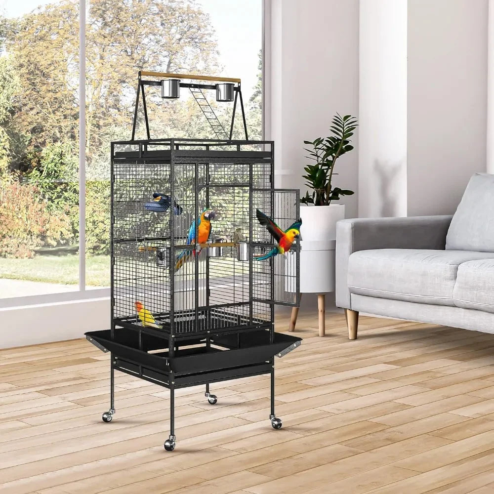 Bird Cage, Suitable for African Grey Small Quaker Parrot, Parrot, Sun Parrot, Green Cheeked Cone, Dove, Bukit Lovebird