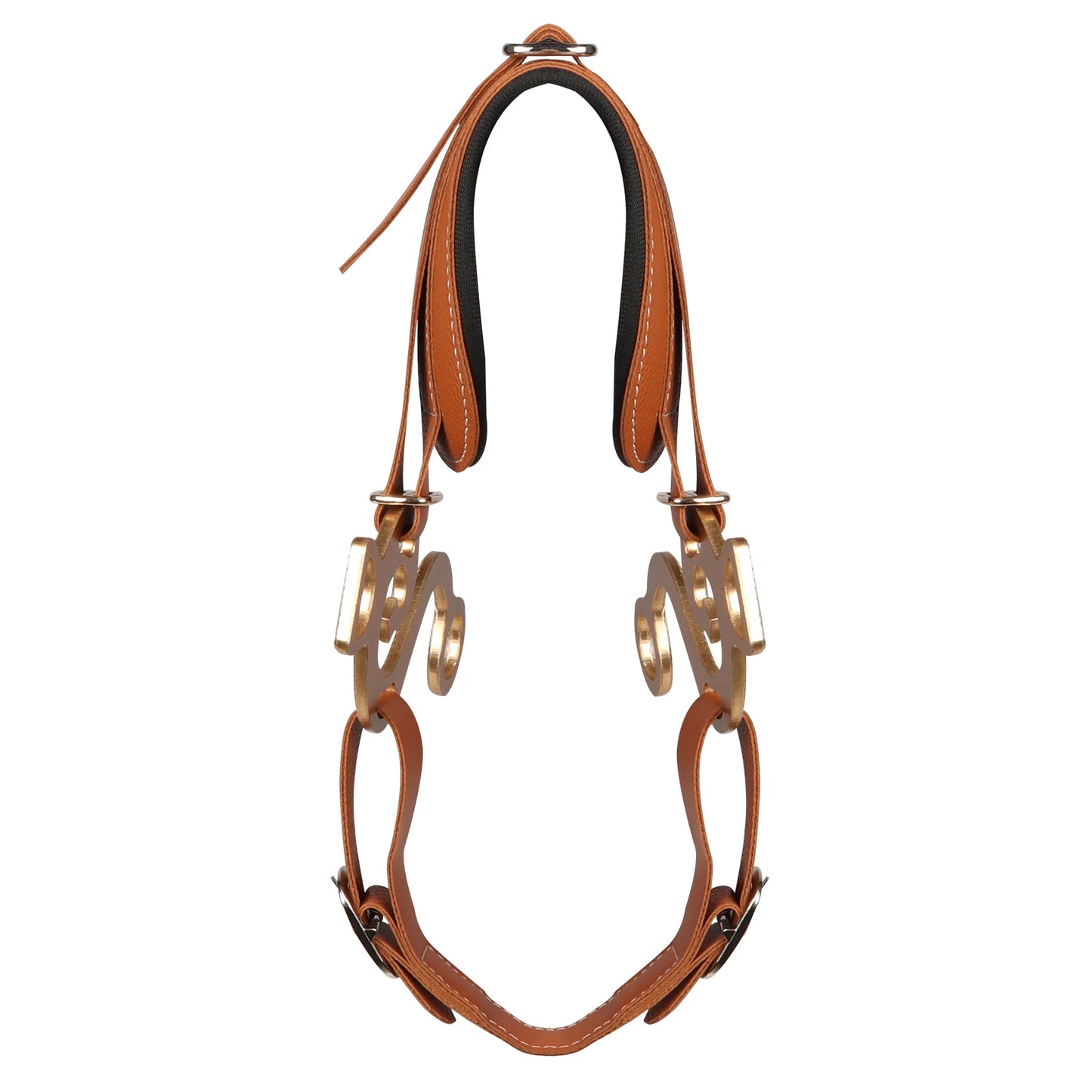 Horse Bit Bridle Hackamore Brown English Western Nose Curb Chain Padded Adjustable