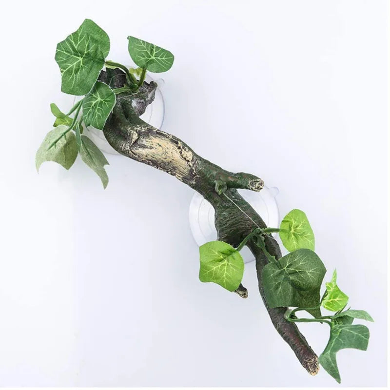 Reptile Terrarium Plant Decoration With Suction Cup For Amphibian Climbing Pets Tank Habitat Decor