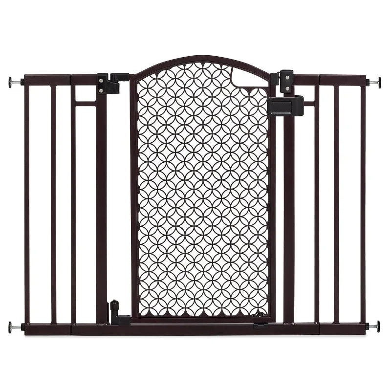 Modern Home Safety Gate for Pets & Babies, 28"-42" Wide, 30" Tall, Pressure/Hardware Mounted