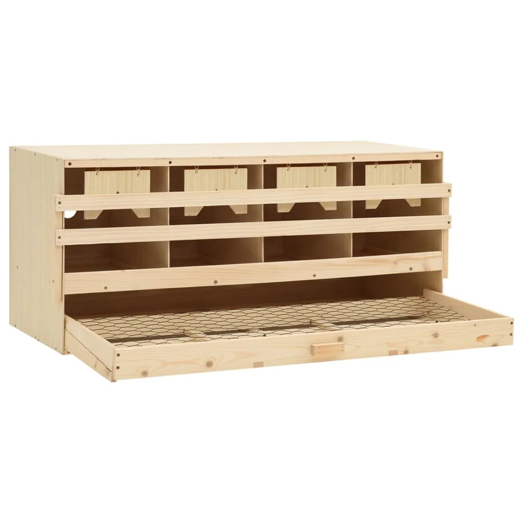 Chicken Laying Nest 4 Compartments Pine Wood Nesting Box Farming Supplies 106x40x45cm