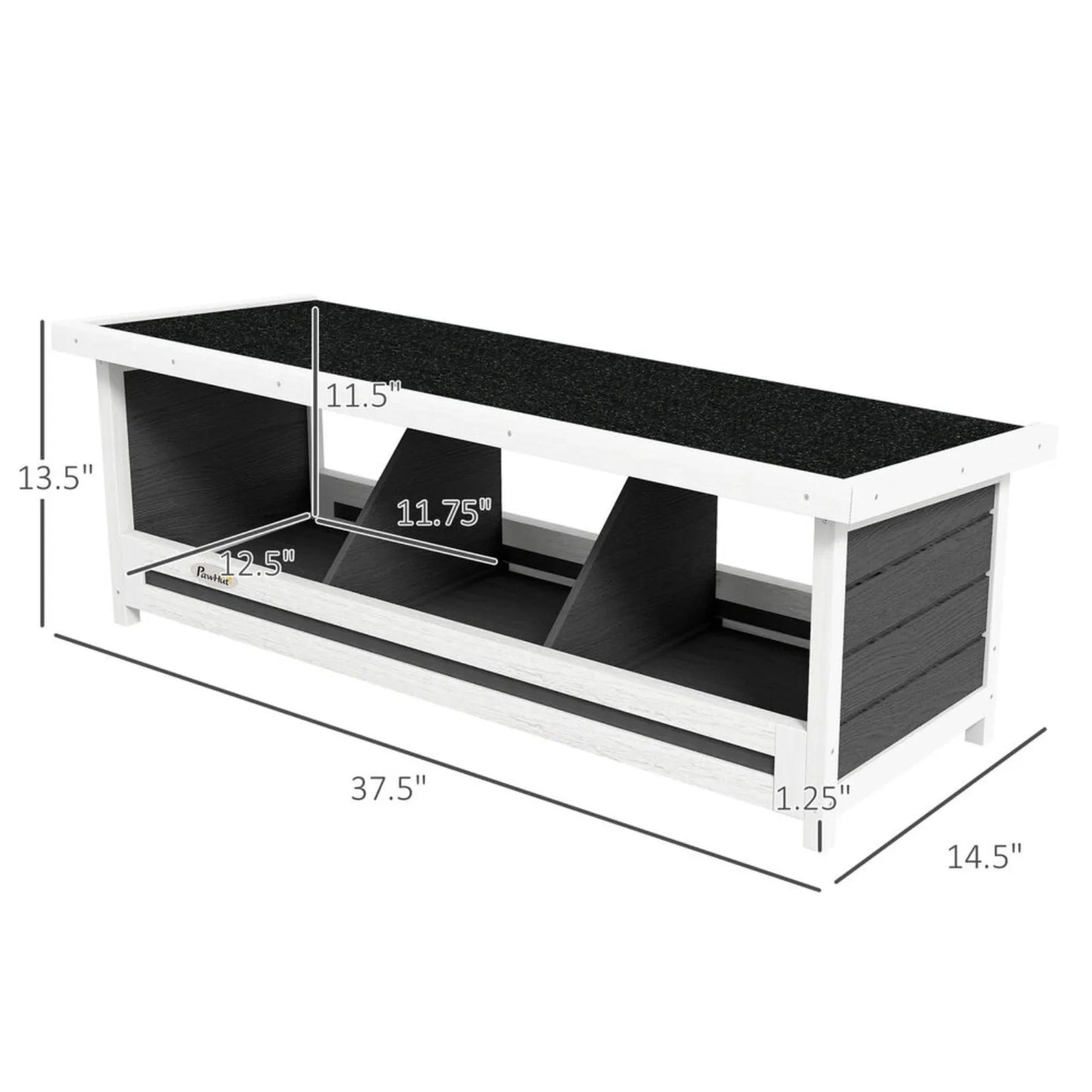 US Wood Nesting Boxes Chicken Coop 3 Hole Egg Laying Box Hen with Roof