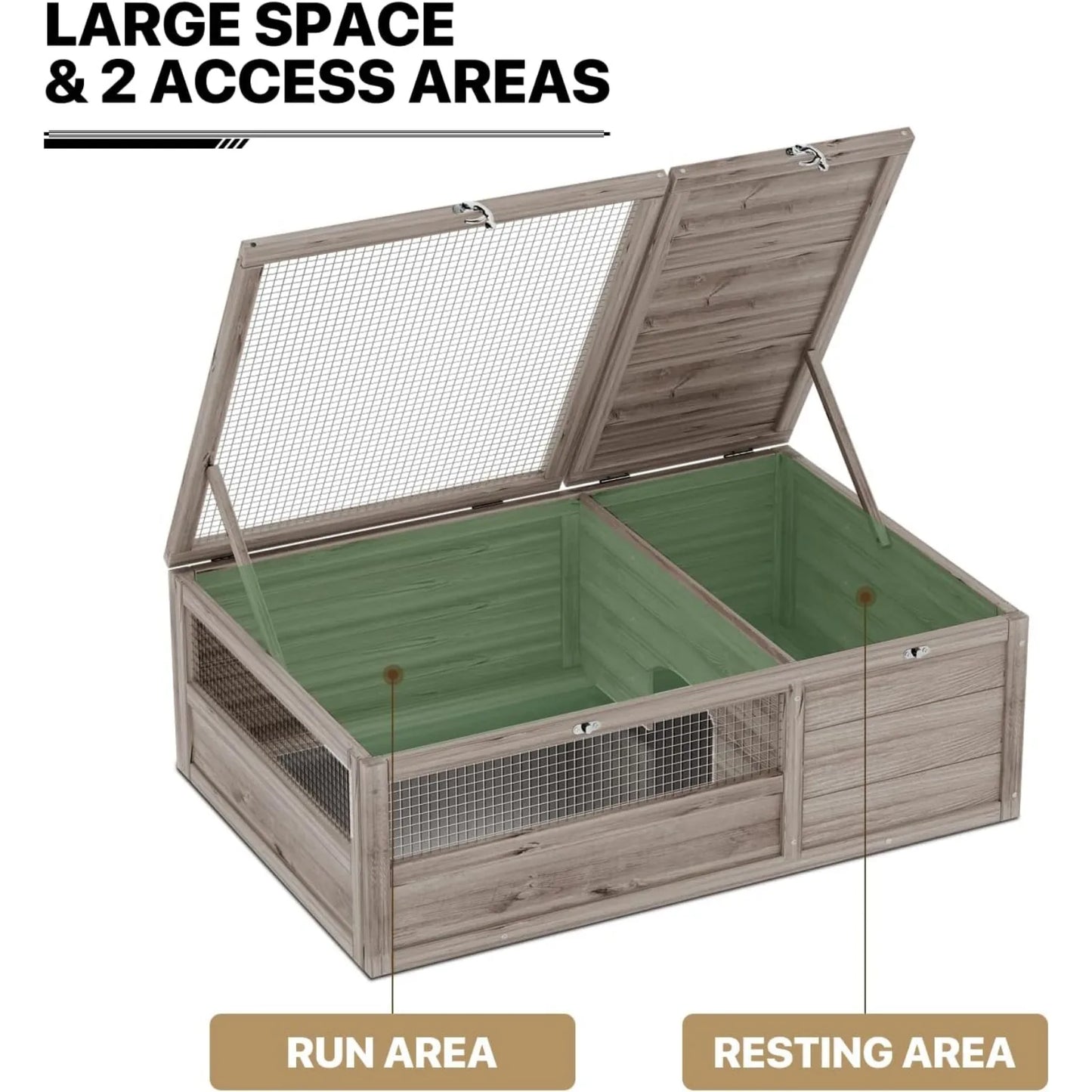 Wooden Tortoise Habitat House Indoor/Outdoor, Home Small Animal Breeding Tray for Indoors