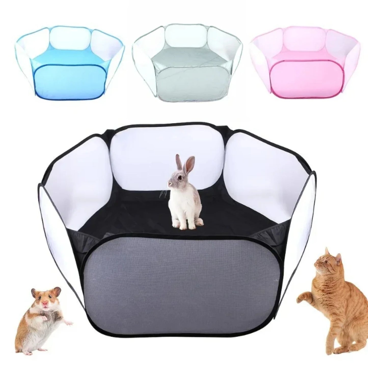 Sturdy, Convenient, and Breathable Portable Folding Small Animal Playpen - Secure and Durable