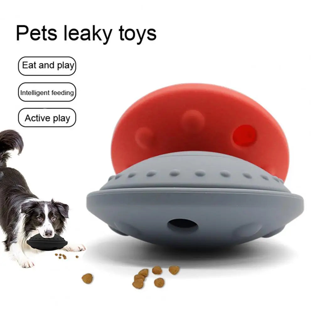 Automatic Gliding Disk Dog Toy with Food Leakage Design, Bite-Resistant for Throwing and Feeding Fun