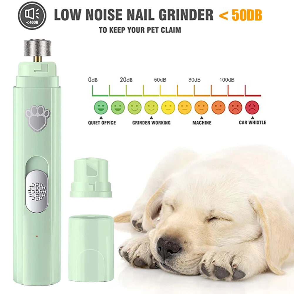 Electric USB Rechargeable Pet Nail Trimmers Painless with Polisher Wheel for Small/Large Pets