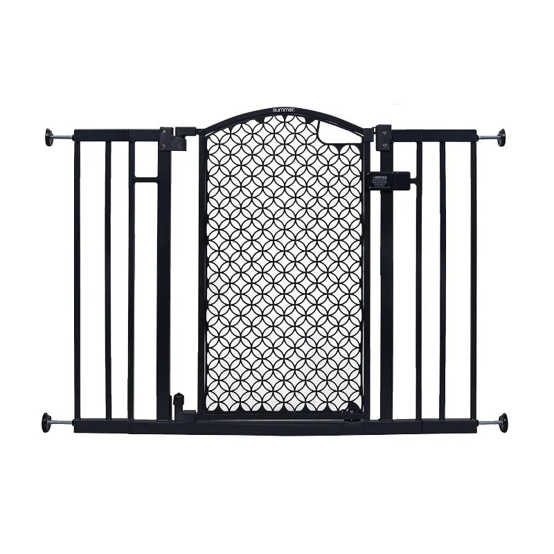 Modern Home Safety Gate for Pets & Babies, 28"-42" Wide, 30" Tall, Pressure/Hardware Mounted